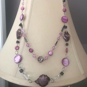 Purple two tiered necklace